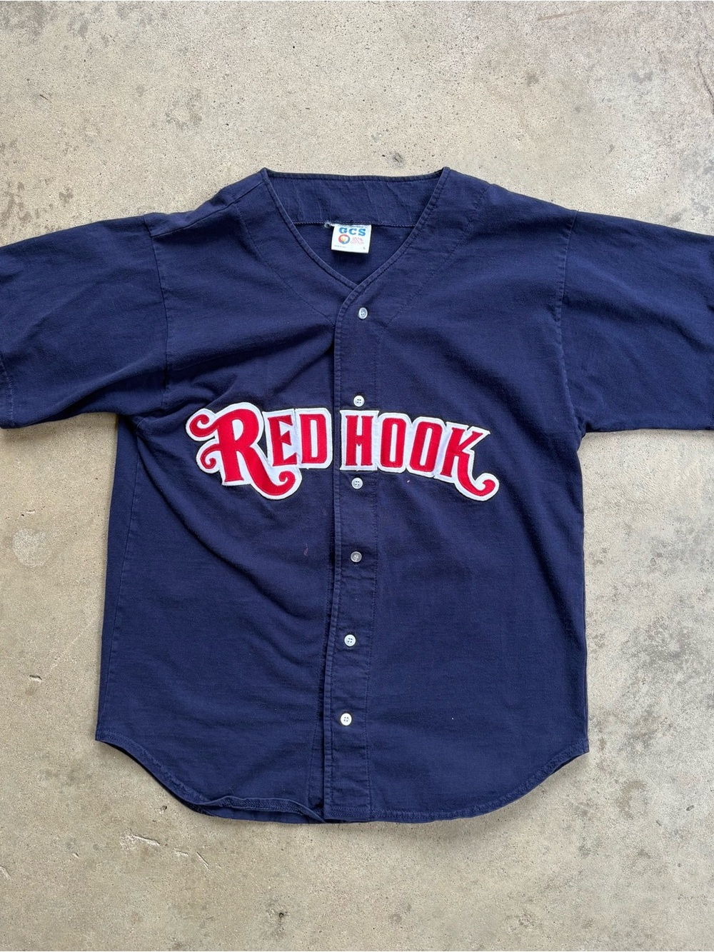 Vintage Red Hook Baseball Jersey Men's Large Made in USA GCS 100% Cotton